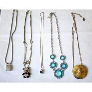 NECKLACES-FASHION-Various Types-Some Marked-About 10" Long-Adjustable-Lot of 5